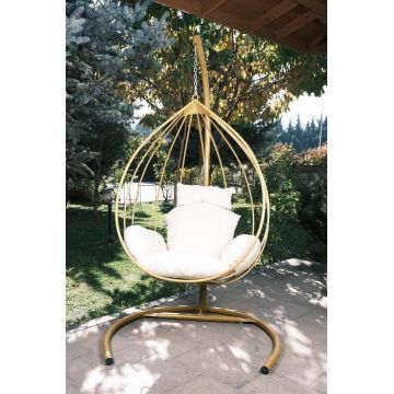 Balansoar de Gradina Alma cu un Singur Loc, Auriu, 110 X 196 X 110 Cm