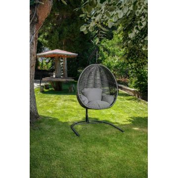 Balansoar de Gradina cu un singur loc Fistik, Gri, 110 X 196 X 110 Cm