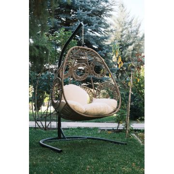 Balansoar de Gradina cu un singur loc Naso, Negru, 110 X 196 X 110 Cm