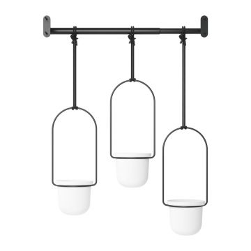 Ghivece decorative 3 buc. din plastic pentru ierburi aromatice/de agățat / de perete ø 7,5 cm Triflora – Umbra