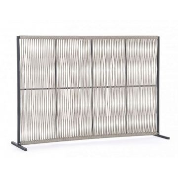 Paravan despartitor pentru gradina/terasa Paxson, Bizzotto, 180 x 30 x 120 cm, aluminiu/tesatura olefin, gri carbune