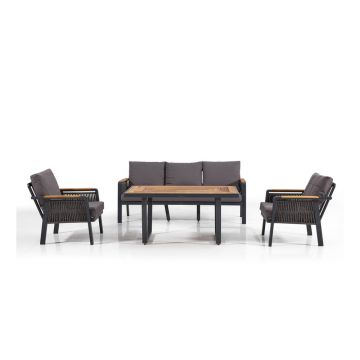 Set mobilier de grădină gri închis pentru 5 pers. Artemis Plus – Floriane Garden