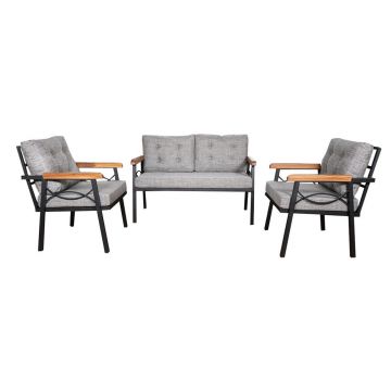 Set mobilier de grădină gri pentru patru persoane Damla – Floriane Garden