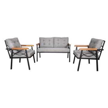 Set mobilier de grădină gri pentru 4 pers. Damla – Floriane Garden