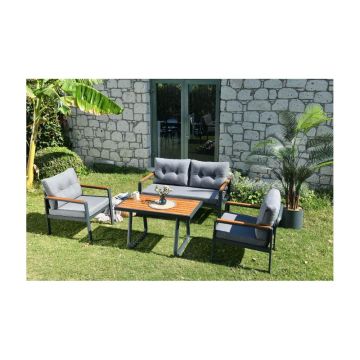 Set mobilier de grădină gri pentru patru persoane Tivoli – Floriane Garden