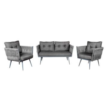 Set mobilier de grădină gri pentru 4 pers. Violet – Floriane Garden