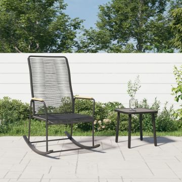 vidaXL Balansoar de grădină, negru, 59x79,5x104 cm, ratan PVC