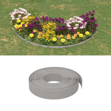 vidaXL Bordură de grădină, gri, 10 m 10 cm, polietilenă