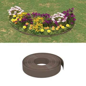 vidaXL Bordură de grădină, maro, 10 m 10 cm, polietilenă