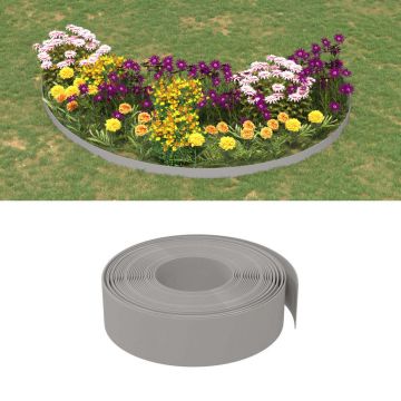 vidaXL Borduri de grădină, 3 buc, gri, 10 m 15 cm, polietilenă