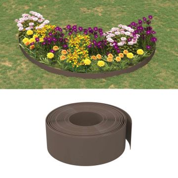 vidaXL Borduri de grădină, 4 buc, maro, 10 m 20 cm, polietilenă