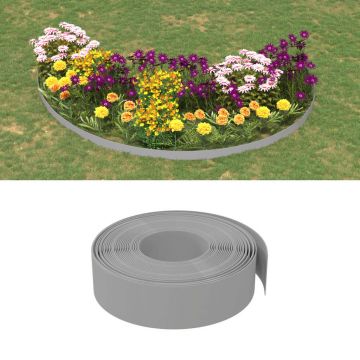 vidaXL Borduri de grădină, 5 buc, gri, 10 m 15 cm, polietilenă