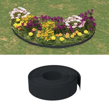 vidaXL Borduri de grădină, 5 buc, negru, 10 m 15 cm, polietilenă