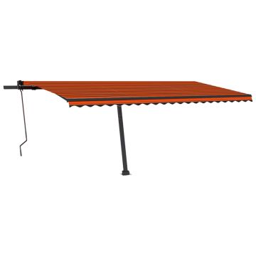 vidaXL Copertină autonomă retractabilă automat oranj&maro 500x350 cm
