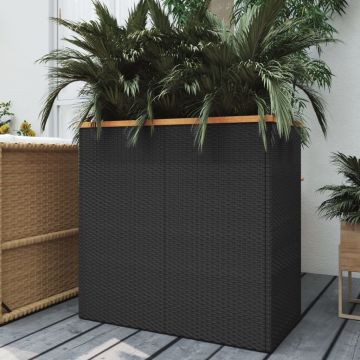 vidaXL Jardinieră, negru, 80x40x80 cm, poliratan