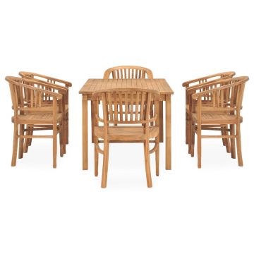 vidaXL Set mobilier de grădină, 7 piese, lemn masiv de tec
