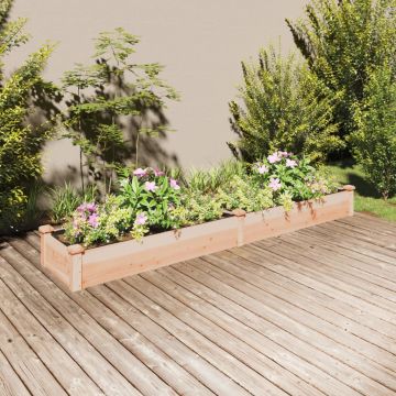 vidaXL Strat de grădină înălțat cu căptușeală, 240x45x25 cm, lemn brad