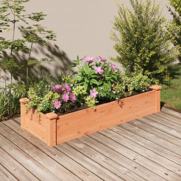 vidaXL Strat grădină înălțat cu căptușeală maro 120x45x25 cm lemn brad