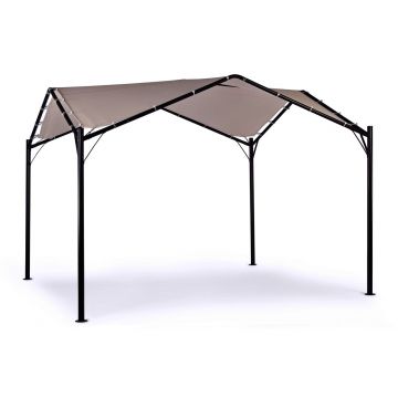 Pavilion pentru gradina Dome Gazebo, Bizzotto, 350 x 350 x 260 cm, otel/poliester, antracit/gri