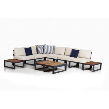 Set mobilier de gradina, Clara, La Puerta, Antracit / Crem