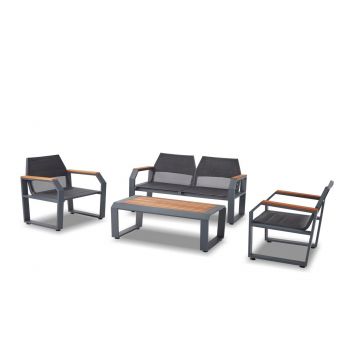 Set mobilier de gradina, Clara, Truva , Antracit / Negru