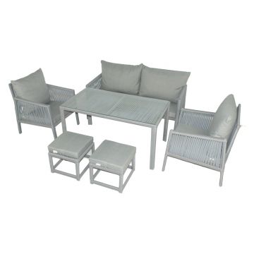 Set mobilier de gradina, Jumilla, Otto Sofa, Gri deschis