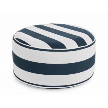Taburet gonflabil pentru exterior, Stripes Alb / Bleumarin, Ø53xH23 cm