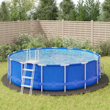 vidaXL Acoperire geotextil piscină, gri deschis, Ø550 cm, poliester