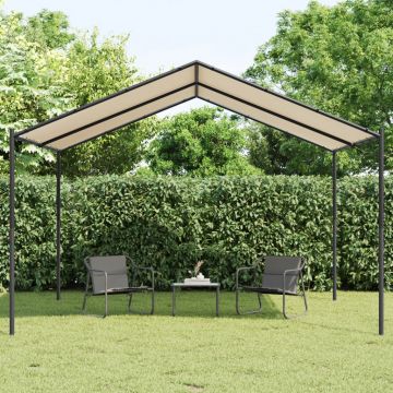 vidaXL Cort cu baldachin, bej, 4x3 m, oțel și material textil
