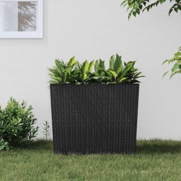 vidaXL Jardinieră cu interior detașabil, antracit, 12 / 44 L, PP ratan