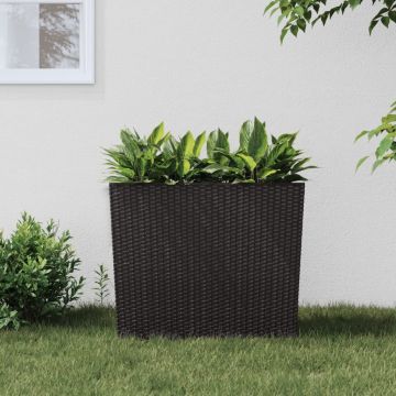 vidaXL Jardinieră cu interior detașabil, maro, 12 / 44 L, PP ratan