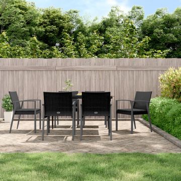vidaXL Set mobilier de grădină cu perne, 7 piese, poliratan și oțel