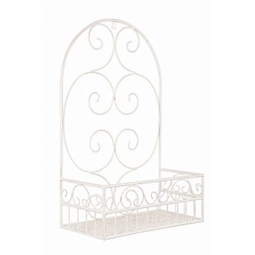 Suport de perete pentru ghivece, din metal, Emily L Alb Antichizat, L40xl21xH61 cm