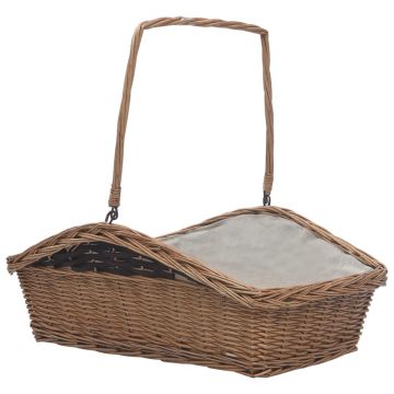 vidaXL Coș pentru lemne de foc cu mâner, maro 61,5x46,5x58 cm salcie vidaXL Coș pentru lemne de foc cu mâner, maro 61,5x46,5x58 cm salcie