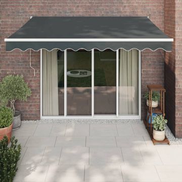 vidaXL Copertină retractabilă, antracit, 3,5x2,5 m, textil și aluminiu