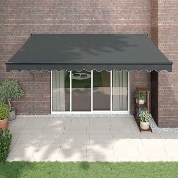 vidaXL Copertină retractabilă, antracit, 4,5x3 m, textil și aluminiu