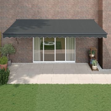 vidaXL Copertină retractabilă, antracit, 5x3 m, textil și aluminiu