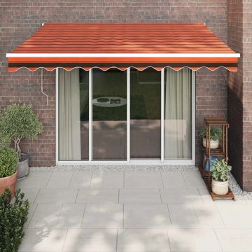 vidaXL Copertină retractabilă portocaliu/maro 3x2,5 m, textil/aluminiu