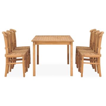 vidaXL Set mobilier de grădină, 7 piese, lemn masiv de tec