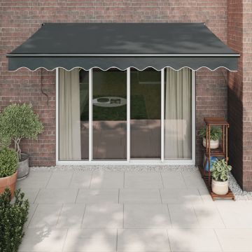 vidaXL Copertină automată retractabilă, antracit, 3,5x2,5 m