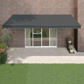 vidaXL Copertină retractabilă automată, antracit, 5x3 m