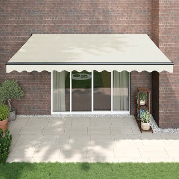 vidaXL Copertină retractabilă automată, crem, 4x3 m