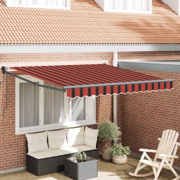 vidaXL Copertină retractabilă automată, portocaliu și maro, 3,5x2,5 m