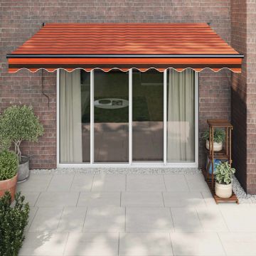 vidaXL Copertină retractabilă automată, portocaliu și maro, 3,5x2,5 m