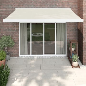 vidaXL Copertină retractabilă, crem, 3x2,5 m, textil și aluminiu