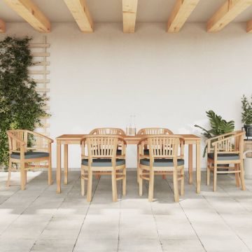 vidaXL Set mobilier de grădină, 7 piese, lemn masiv de tec