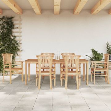 vidaXL Set mobilier de grădină, 7 piese, lemn masiv de tec