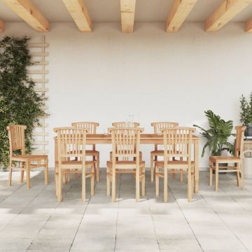 vidaXL Set mobilier de grădină, 9 piese, lemn masiv de tec