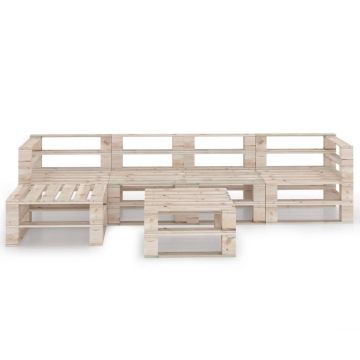 vidaXL Set mobilier de grădină din paleți, 6 piese, lemn de pin