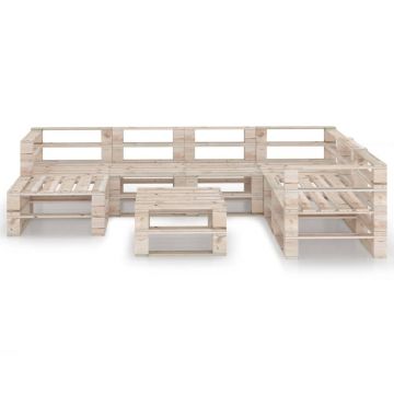 vidaXL Set mobilier grădină din paleți, 8 piese, lemn de pin